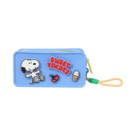 Cartuchera silicona Snoopy celeste