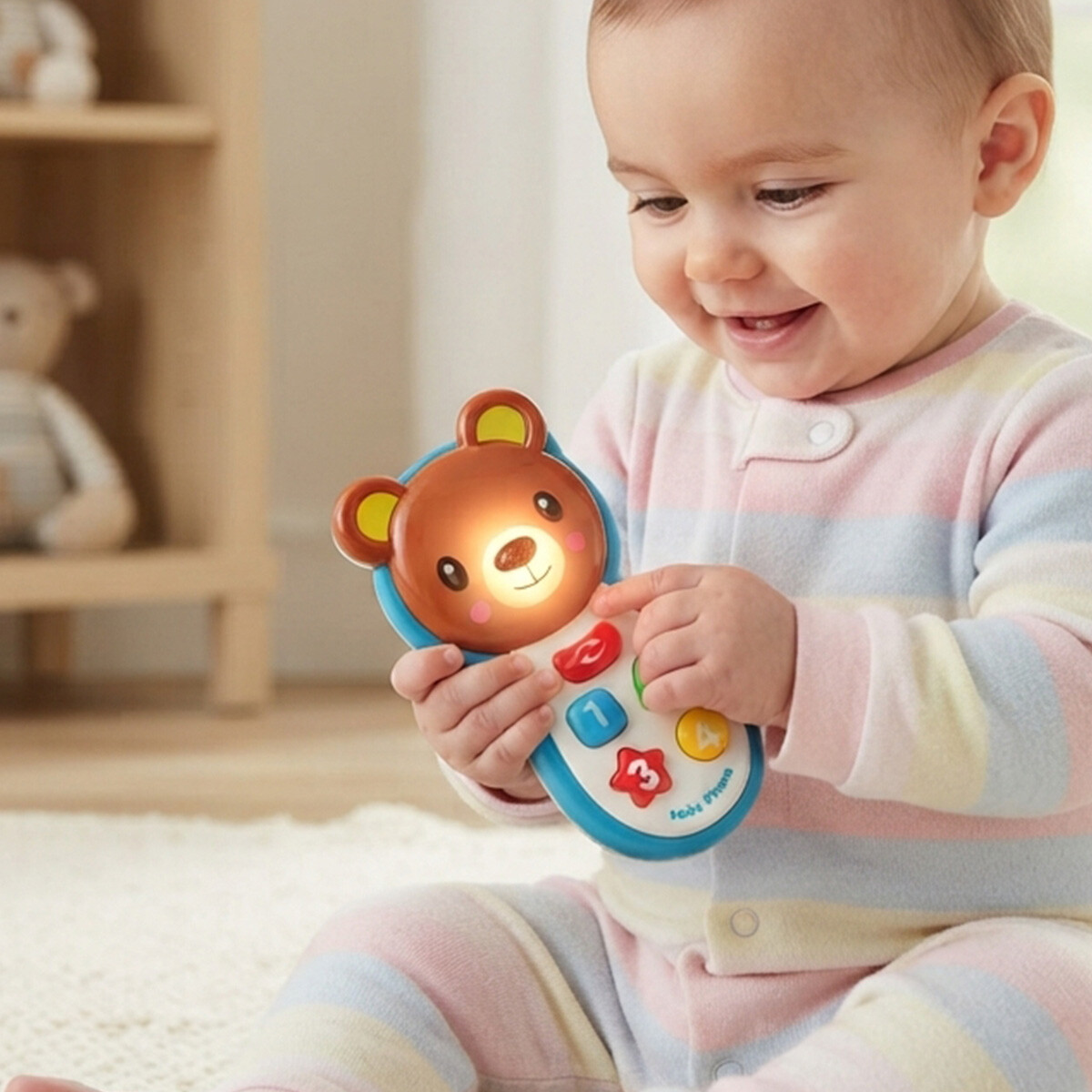 Teléfono Musical con Forma Para Bebé con Luz y Sonido Diseños Surtidos 