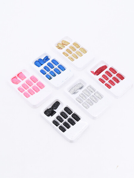 UÑAS POSTIZAS BRILLO GLITTER 4 O +