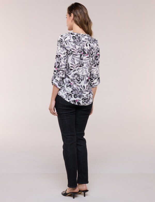 Blusa Gasa Print MULTI/GRIS