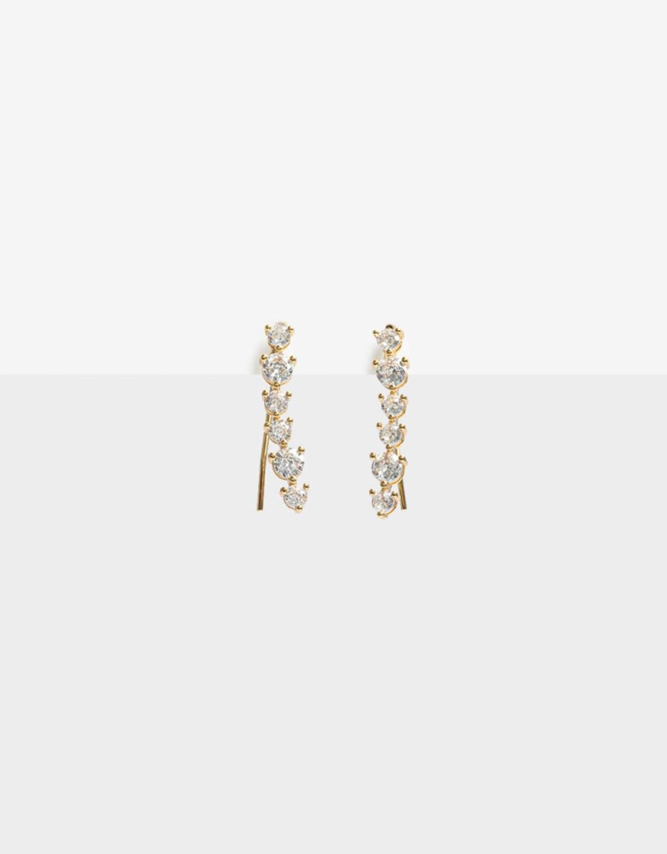 Aros Colgantes Cubic Zirconia - Dorado 