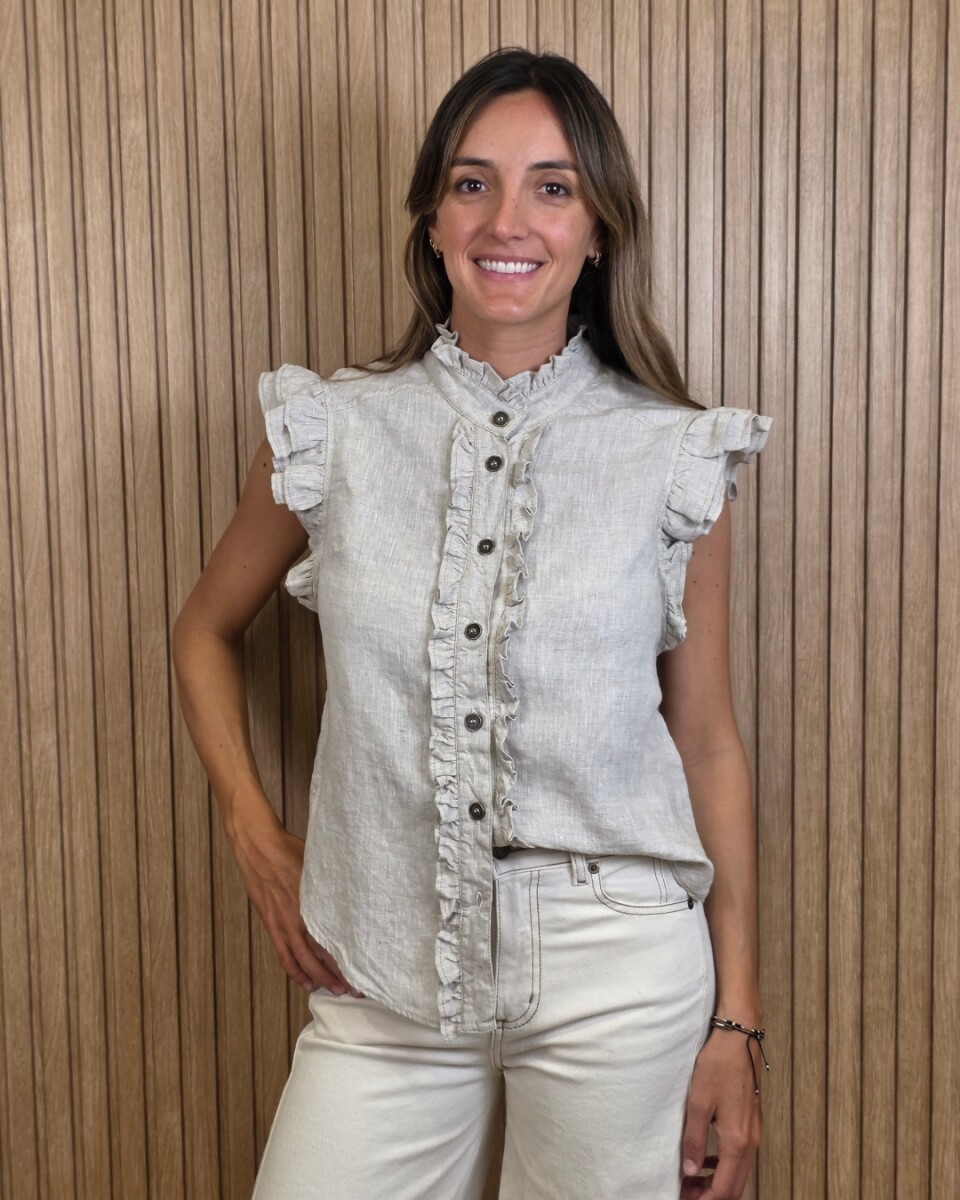 Musculosa Coco - Lino Beige Melange 