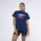 Remera manga corta over Nacional Mujer Azul Marino, Blanco, Rojo