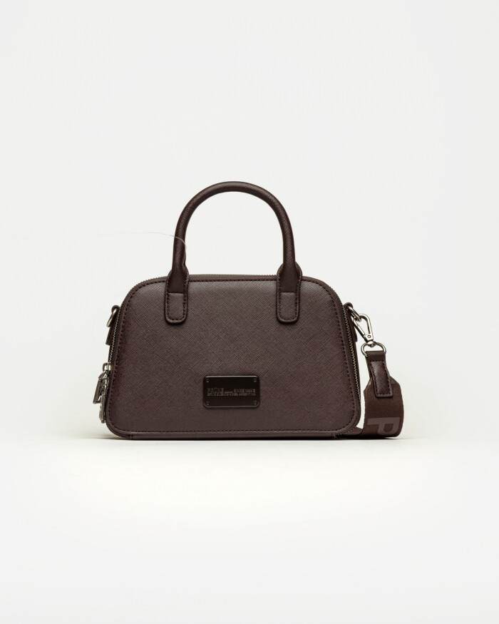 Cartera de mano New Penny en efecto cuero zaffiano Marron