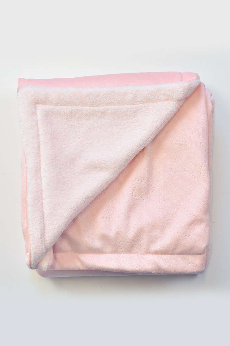 Manta lisa afelpada - Rosa 
