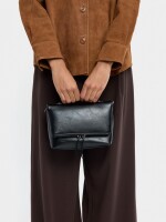 Bolso De Fiesta Con Solapa Efecto Craquelado negro