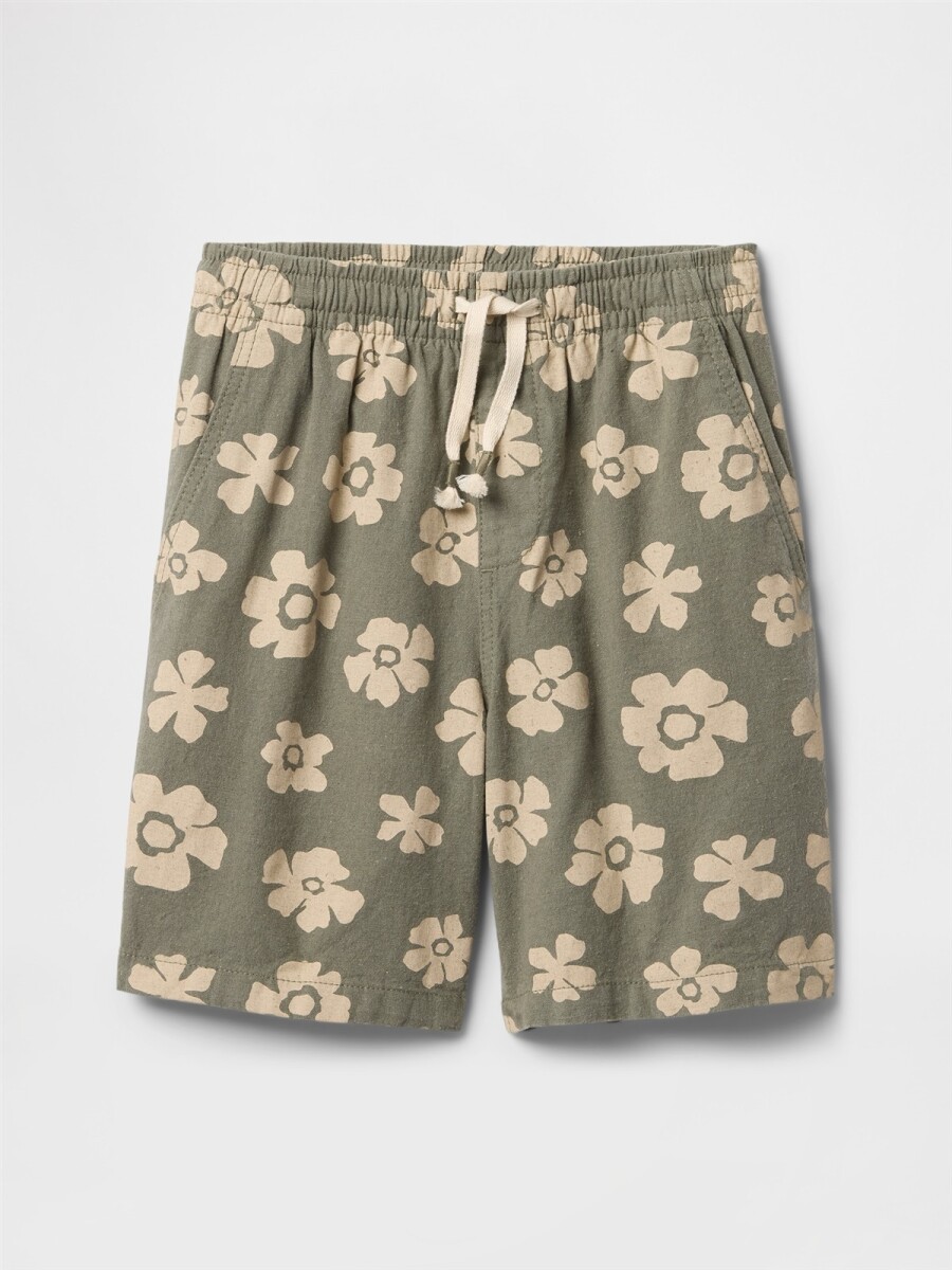 Short Relaxed Niño - Green Floral 