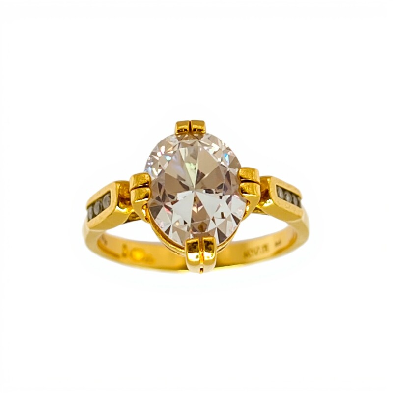 Anillo Halo Oro Bajo-Piedra Zirconia-AN8097 conpiedra