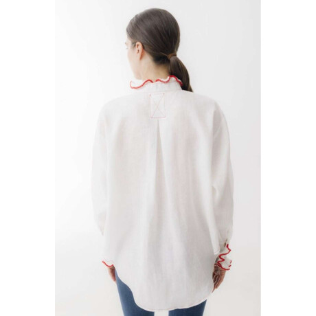 PRE VENTA Camisa Ota Linen Crochet Blanco