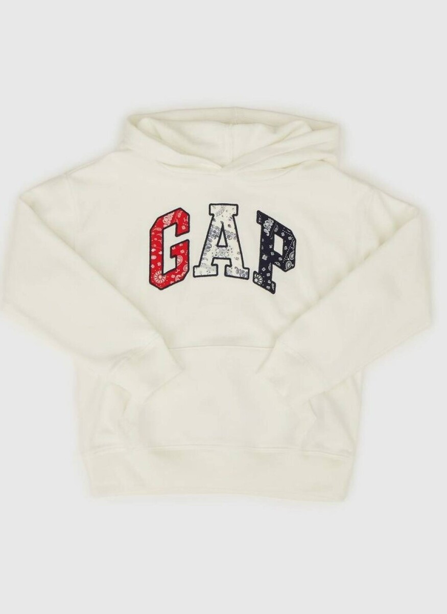 Buzo Canguro Logo Gap Americana Niño - New Off White 