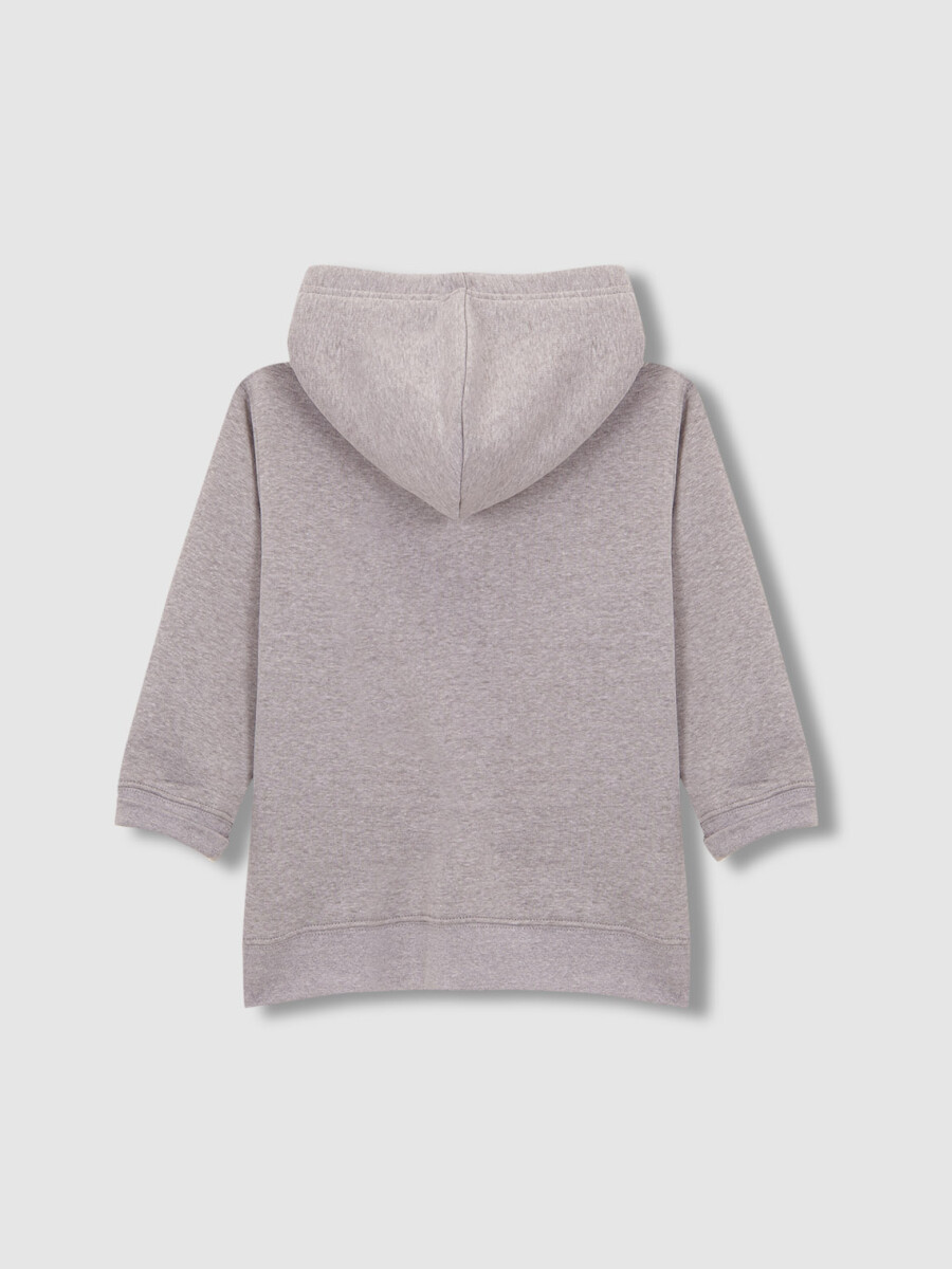 Sudadera Gris Con Parche Central Gris Melange