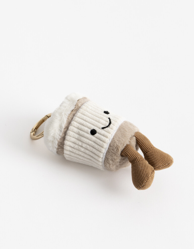 Llavero Cozy Llavero Y Bag Charm Café De Peluche - Combinacion Multicolor