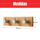 Perchero De Pared Colgante Adhesivo 3 Ganchos Madera Y Metal MADERA
