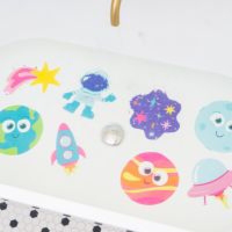 8 calcomanías Glo Pals galaxia antideslizantes para bañera GALAXY