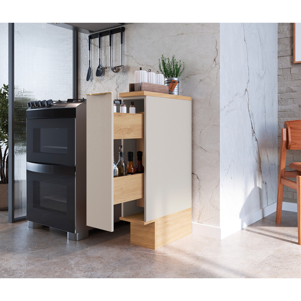 Bajo mesada Everest 0,20 m con 1 puerta Color: Carvalho/Panna Bajo Mesada Everest 0,20 M Con 1 Puerta Color: Carvalho/panna