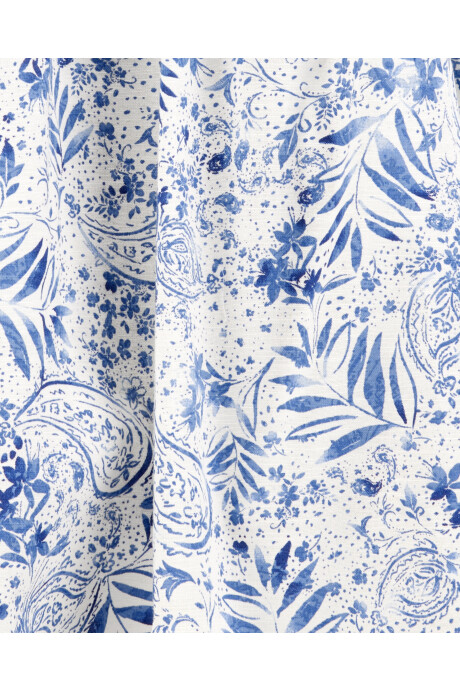 Vestido de algodón y chambray, diseño floral Sin color