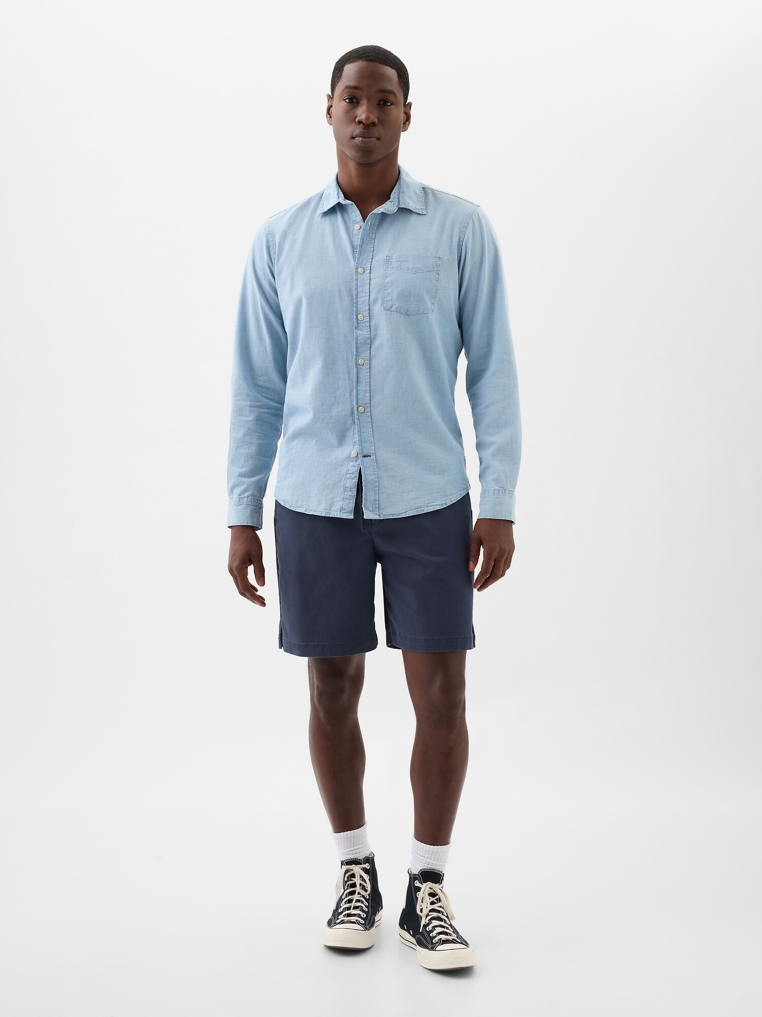 Bermuda 8 Inches Con Elastico Hombre Vintage Navy GAP Uruguay