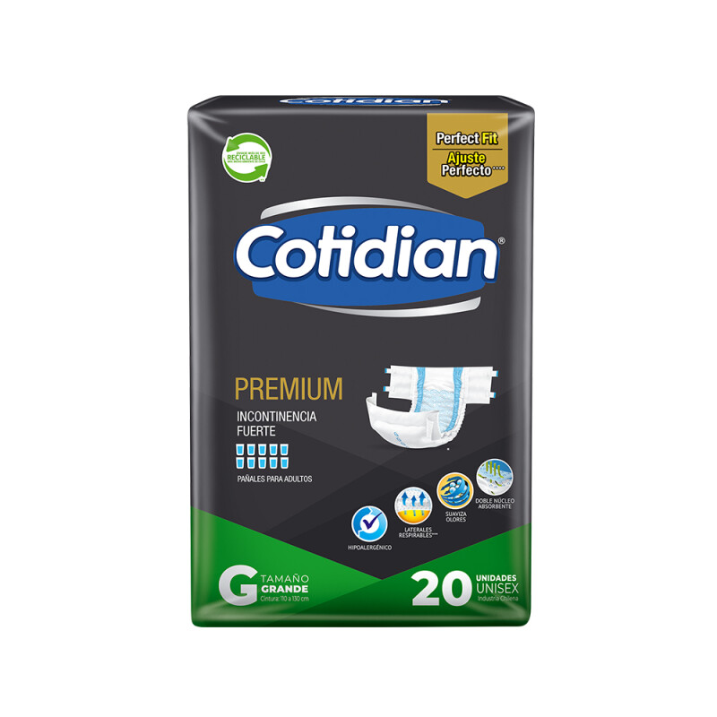 Pañales Cotidian Premium Talle G 20 Uds. Pañales Cotidian Premium Talle G 20 Uds.