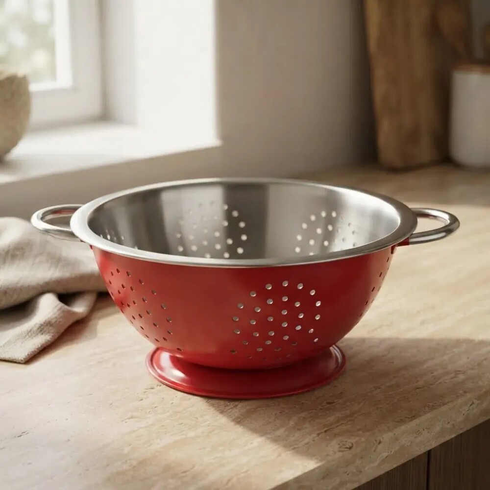Colador acero inox 22 cm rojo PRISMA Colador acero inox 22 cm rojo PRISMA