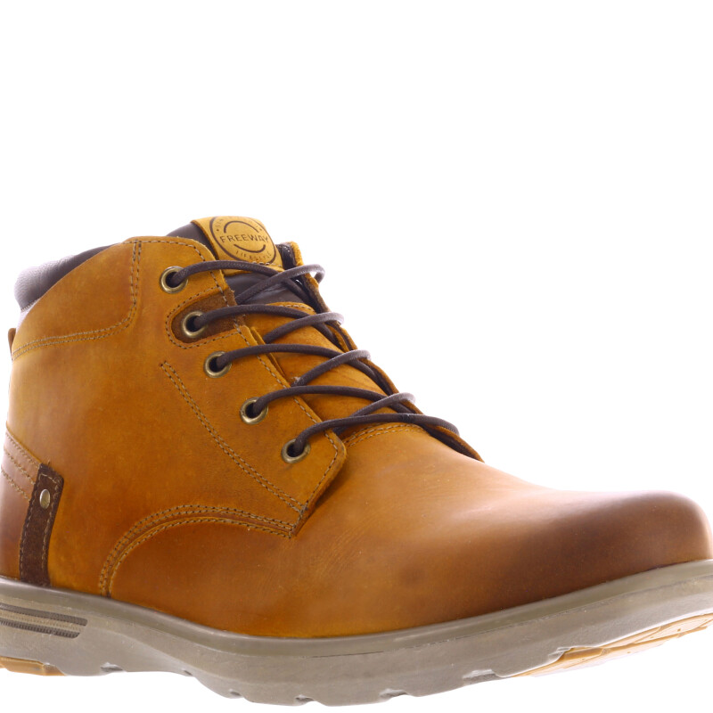 Bota de Hombre Freeway Bump Casual Marrón Marrón Camel (Cuero Graso)