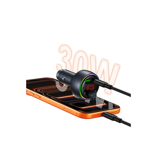 Ficha cargador Usams Bluetooth FM USB-A + USB-C 30W Ficha Cargador Usams Bluetooth Fm Usb-a + Usb-c 30w