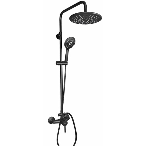 Barral de ducha Monocomando Exterior con transferencia Milano negro mate Barral De Ducha Monocomando Exterior Con Transferencia Milano Negro Mate