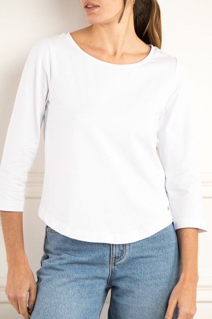 Remera Algodón Elastano Blanco