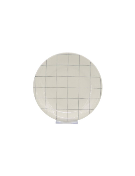 PLATO DE POSTRE CERAMICA D19CM QUADRA BLANCO/GRIS PLATO DE POSTRE CERAMICA D19CM QUADRA BLANCO/GRIS