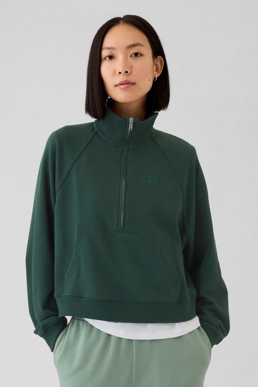 Buzo Deportivo Logo Medio Cierre Sin Felpa Mujer Essex Green 702