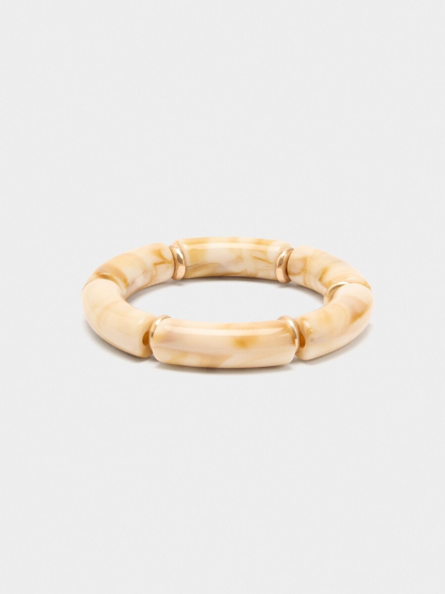 Pulsera Elástica Efecto Piedra - beige 