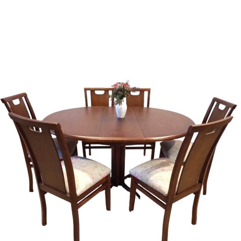 Juego de comedor mesa redonda extensible 6 sillas uñero Juego de comedor mesa redonda extensible 6 sillas uñero