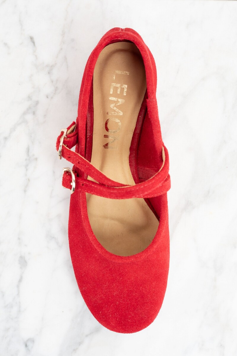 Chatita Gamuza Cuero Rojo