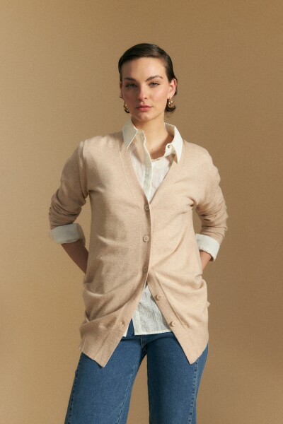 CARDIGAN ROMERO Beige Melange