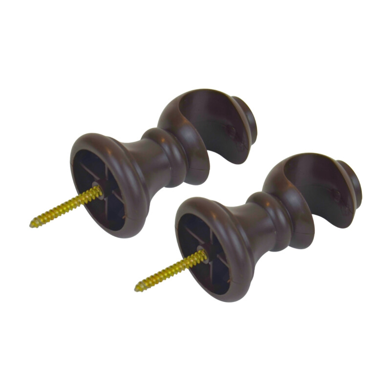 Barrote cortina de metal 1,5 m + 2 Soportes MARRON OSCURO