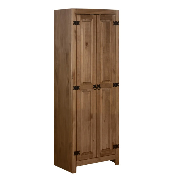 Ropero Armario 2 Puertas Estantes Multiuso Madera Maciza MADERA