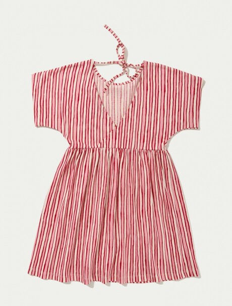 VESTIDO CORTO INFANTIL CON ESTAMPADO ROSADO