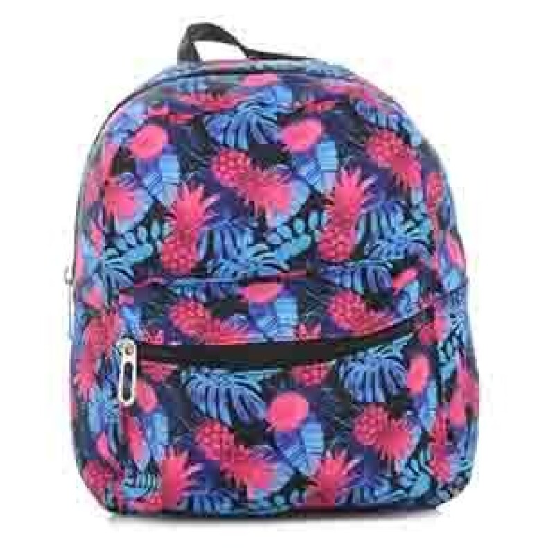 Mochila Miss Carol en tela estampada MICHONNE Violeta - Ananas