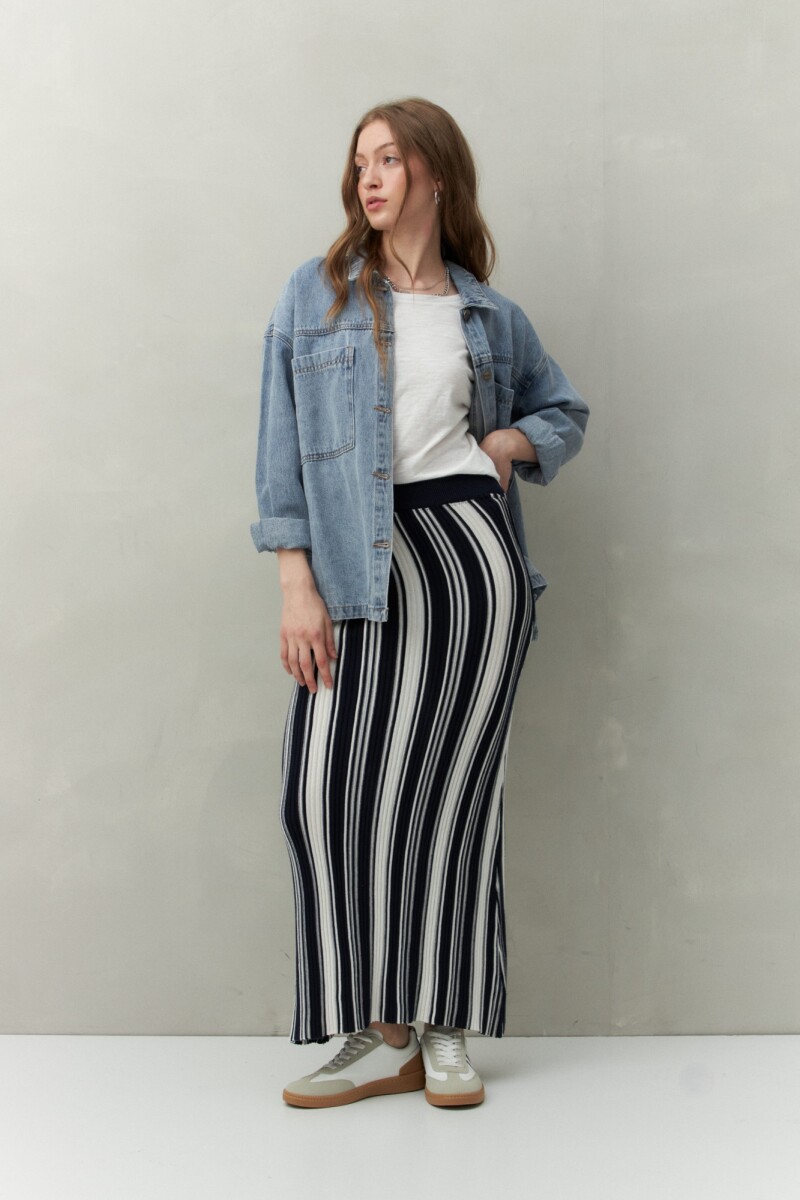 FALDA ROSALINE Blanco/Azul