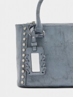 Bolso Tote Con Tachuelas azul