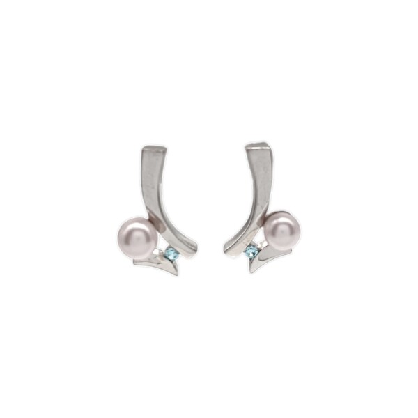 Caravanas Vintage Perlas españolas-Plata 925-Con Perla y zirconia-CA3253 conperla