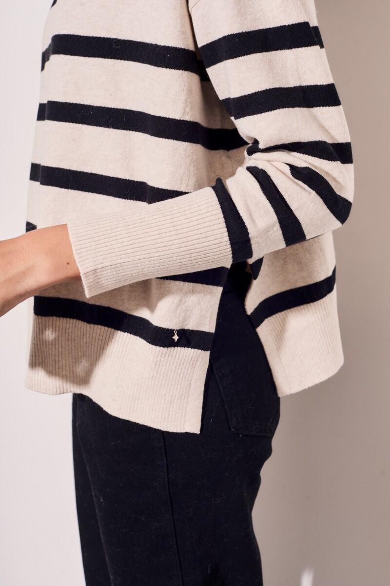 Sweater Rayado Beige Melange