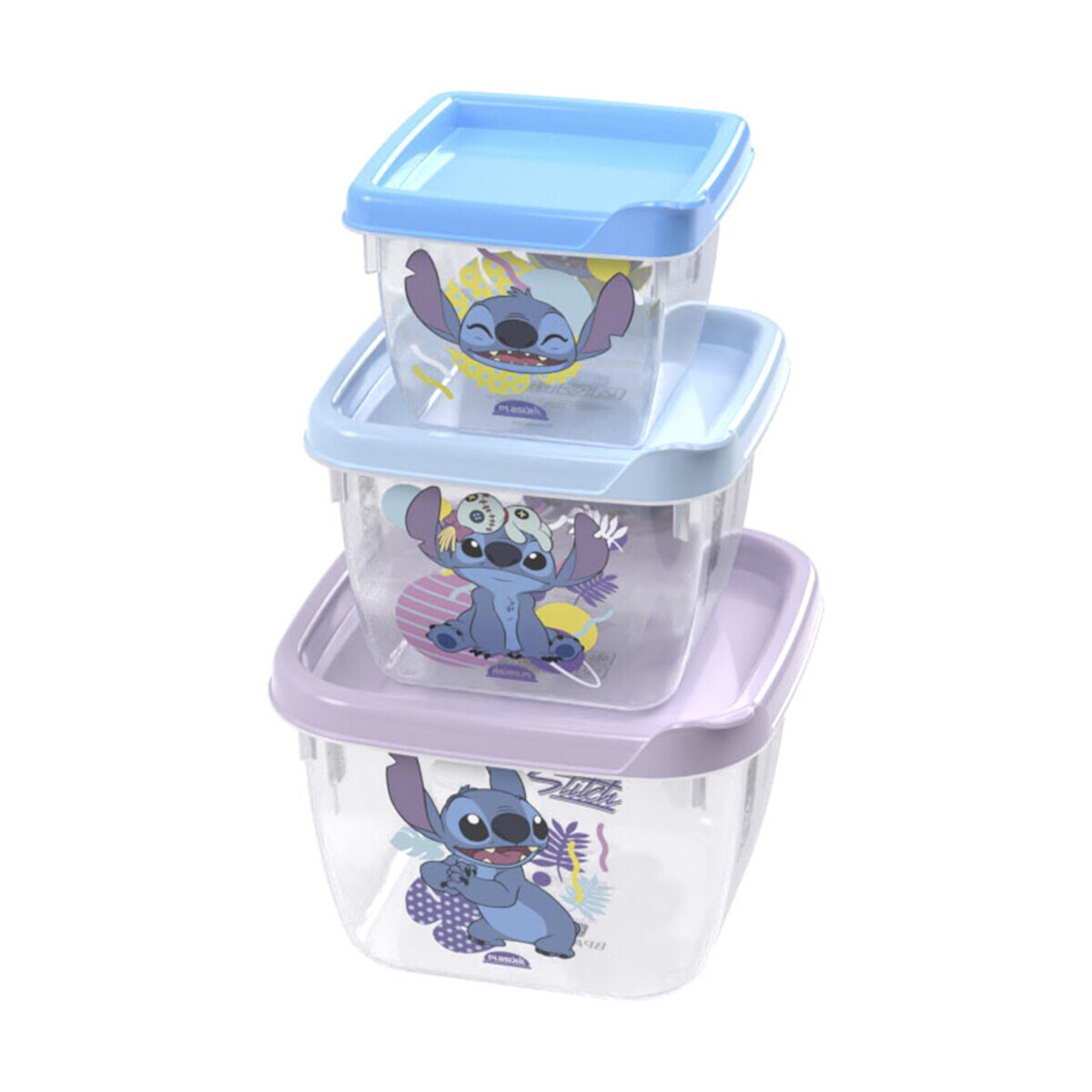 Set x3 tupper diseños - lilo stich 