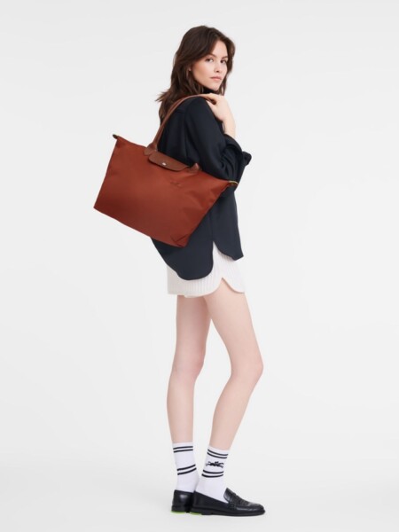 Longchamp -Cartera Longchamp plegable de nylon con cierre y asa larga, Le pliage L 0