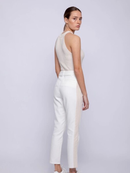 PANTALON D.CASSIN KEENA FRANJA COSTADO BLANCO