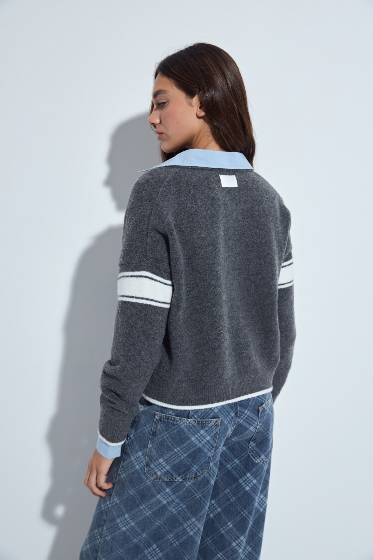 CAMPERA LEAGUE Gris Melange