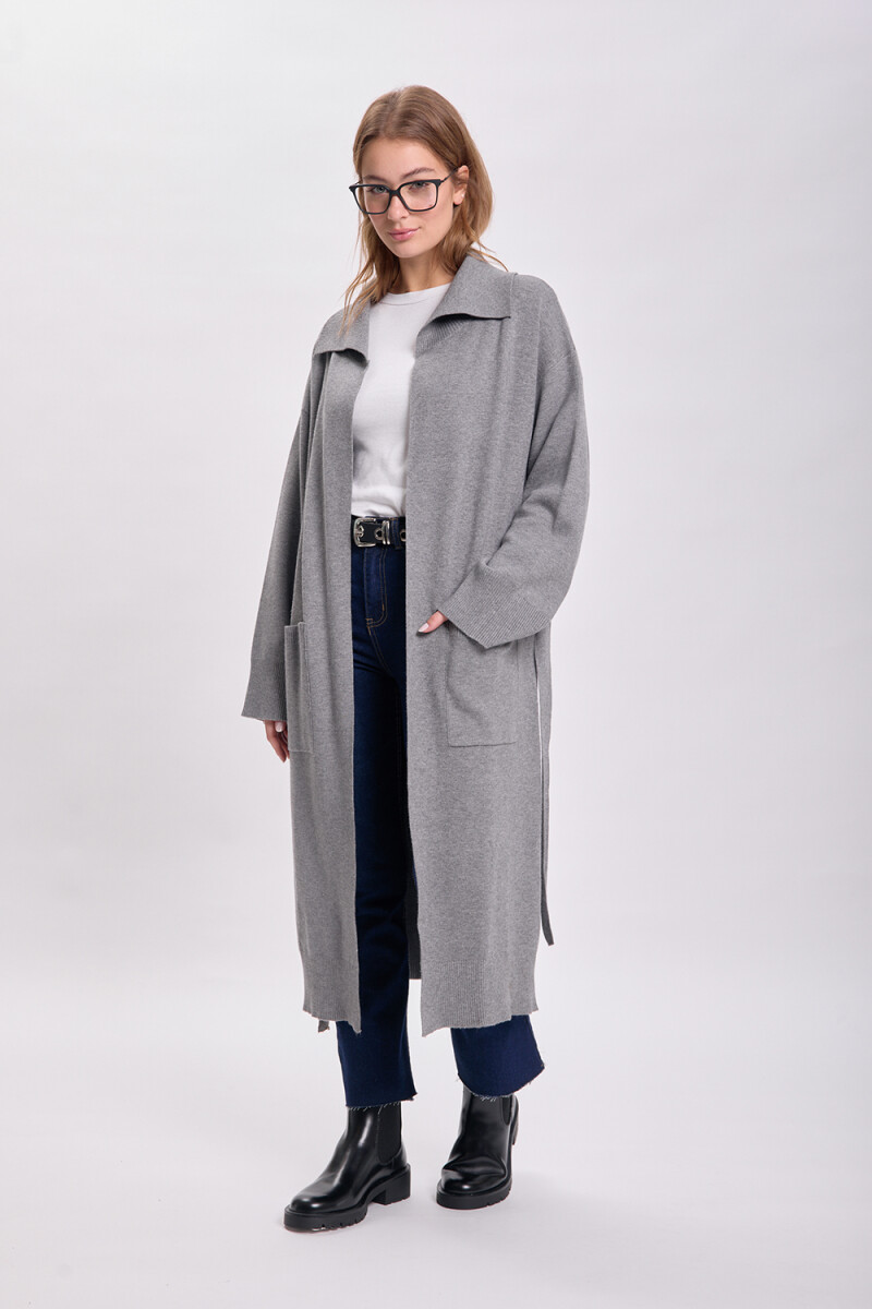 Cardigan punto Gris