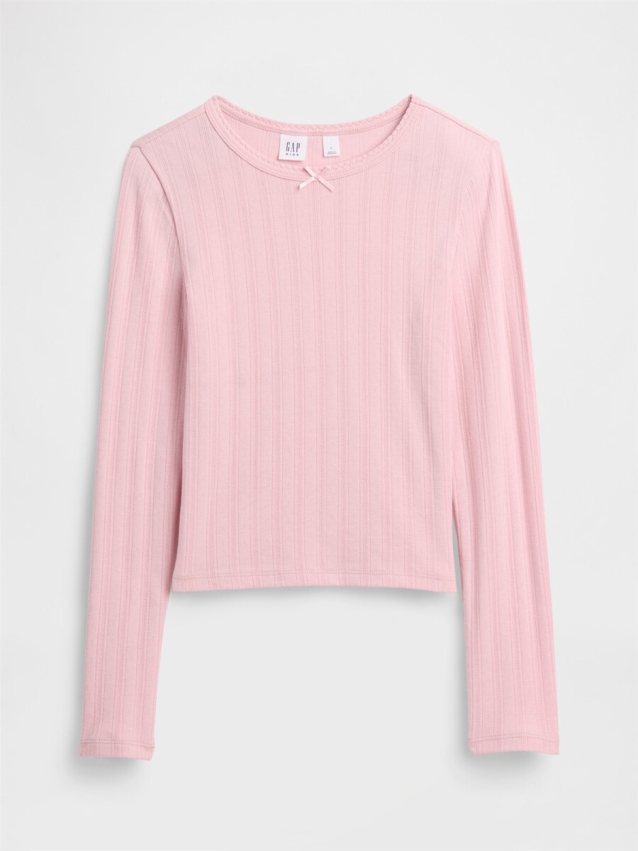 Remera Rib Niña - Pure Pink 