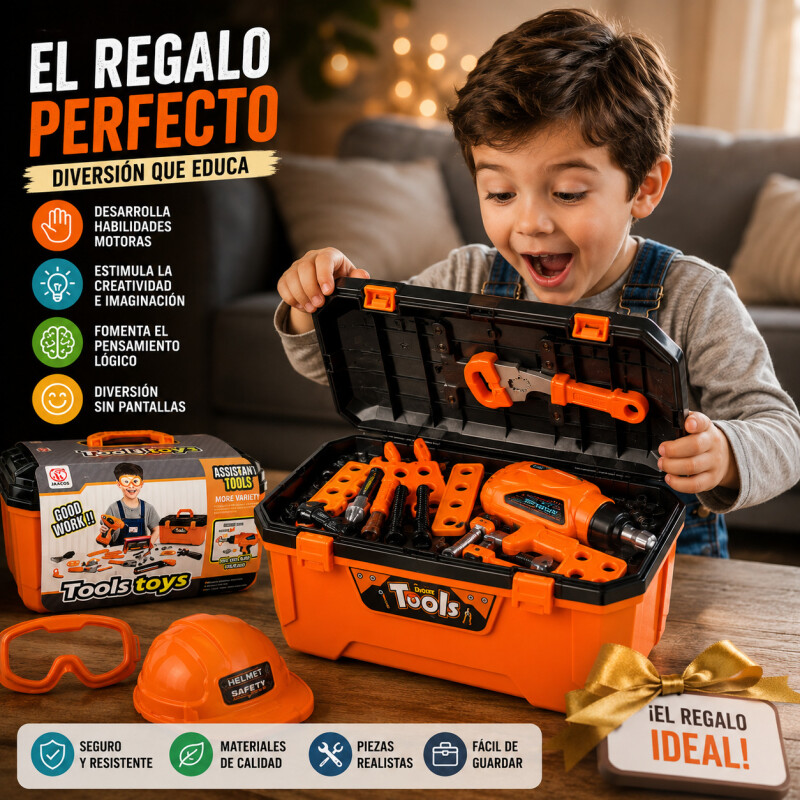 Set Caja Herramientas Juguete Taladro Constructor Infantil Set Caja Herramientas Juguete Taladro Constructor Infantil