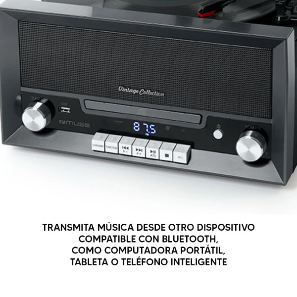 Micro Sistema Tocadiscos Muse Mt 110ds MICRO SISTEMA MUSE MT 110DS VINILO/FM/BT