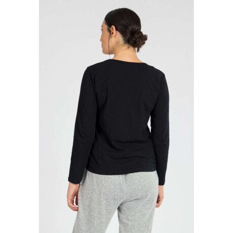 Remera básica algodón elastano Negro